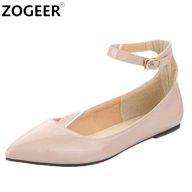 leather flats with ankle strap