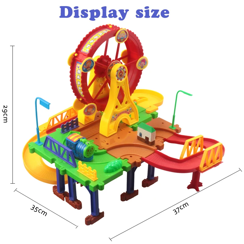 Набор для сборки железнодорожного поезда детский пластиковый трек 3D музыкальный
