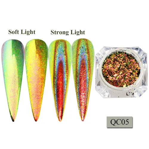 0,2 г голографическое неправильное покрытие с эффектом павлина, блестки для ногтей, блестящая пыль, Ослепительная пудра, маникюр, пыль, сделай сам, дизайн ногтей, Декор, LAQC01-12 - Цвет: QC05
