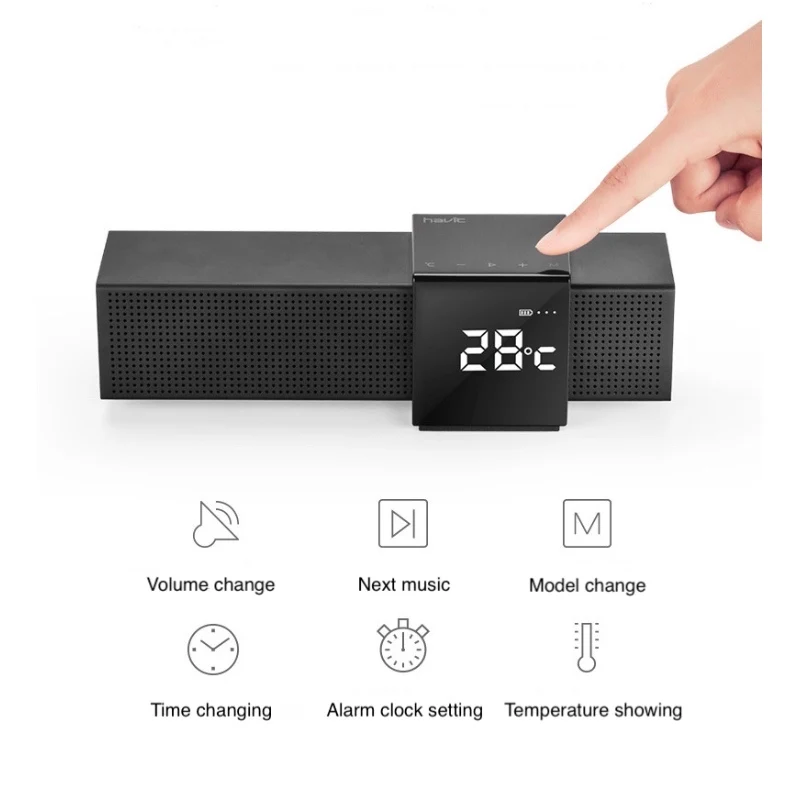 Портативный Bluetooth динамик мини сабвуфер светодиодный дисплей часы будильник