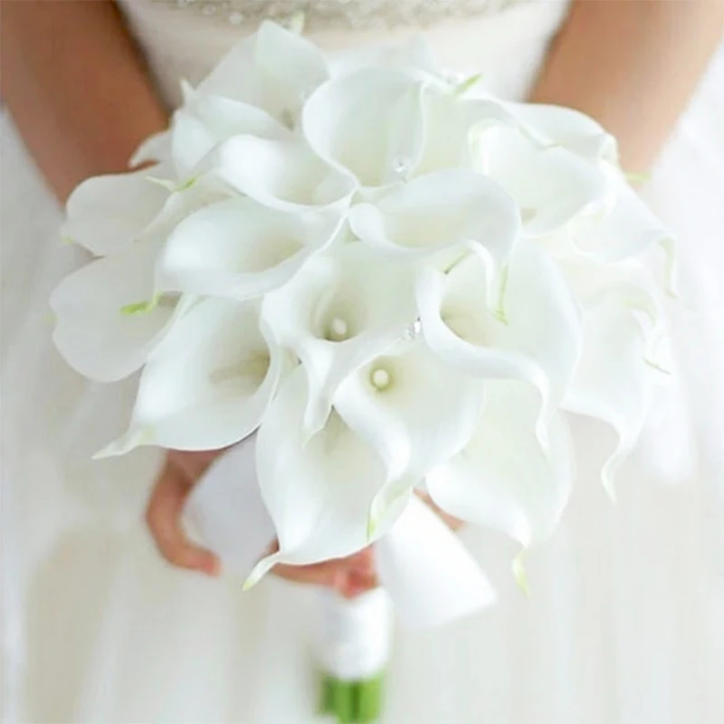 1Pcs Artificial Calla Lily Real Touch Lily Bouquets Flowers Wedding Decoration