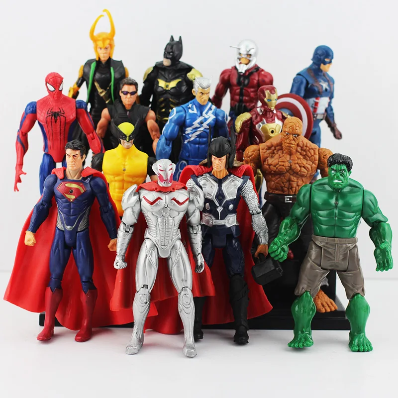 14pcs lot 16cm The 2 Age of Ultron Hulk Hawkeye Captain America Thor Batman Spider man