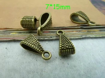 

Free Shipping -150PCS 7*15mm Antique Bronze Pendant Clips & Pendant Clasps,Pinch Clip Bail Pendant Connectors DIY Jewelry Parts