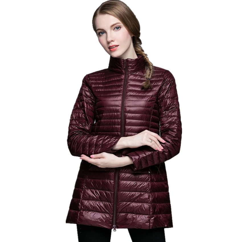 8 Colors Optional Winter New White Duck Down 90% Women Long Jacket Slim Women Down Coats Size S-4XL