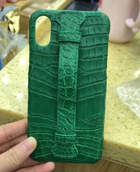 

In Stock ! Natural crocodile belly Skin Real Genuine Leather case with holder for iphone XS max XR Back Phone cover for iphoneX