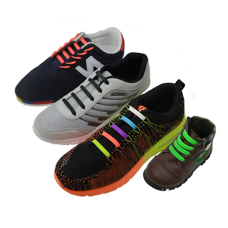 

New Funny Gadgets Convenient Lock Colorful Elastic no lacci Silicone Shoelaces Lazy Shoe Laces sport for Sneaker