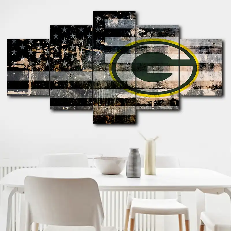 Sports Logo Canvas Painting 5 Pieces Green Bay Packers Modern Home Wall Decorative Canvas Art Hd Print Wall Picture Bedroom Painting Calligraphy Aliexpress