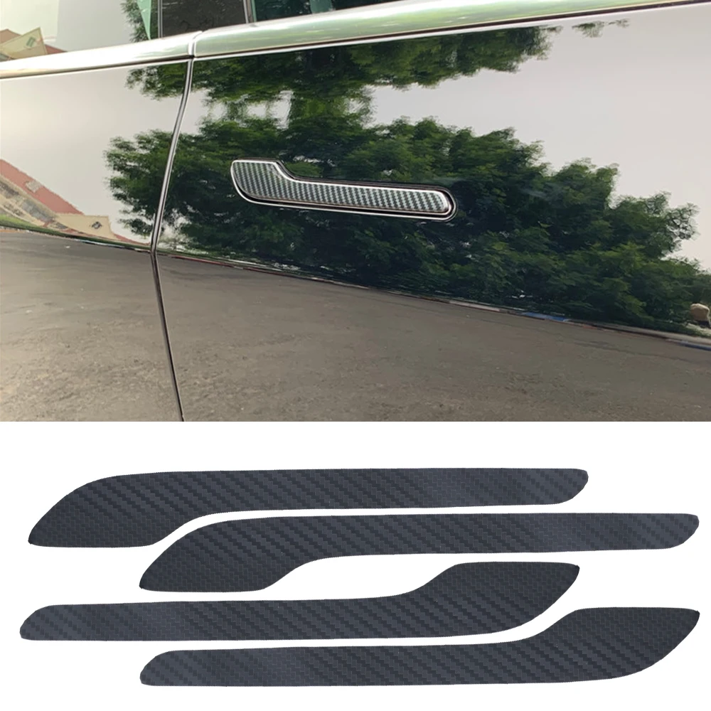 

Protector Decals Car-styling Car Door Handle Sticker Anti-scratch Door Handle Wrap Decorative For Tesla Model 3 4 Pieces/Set
