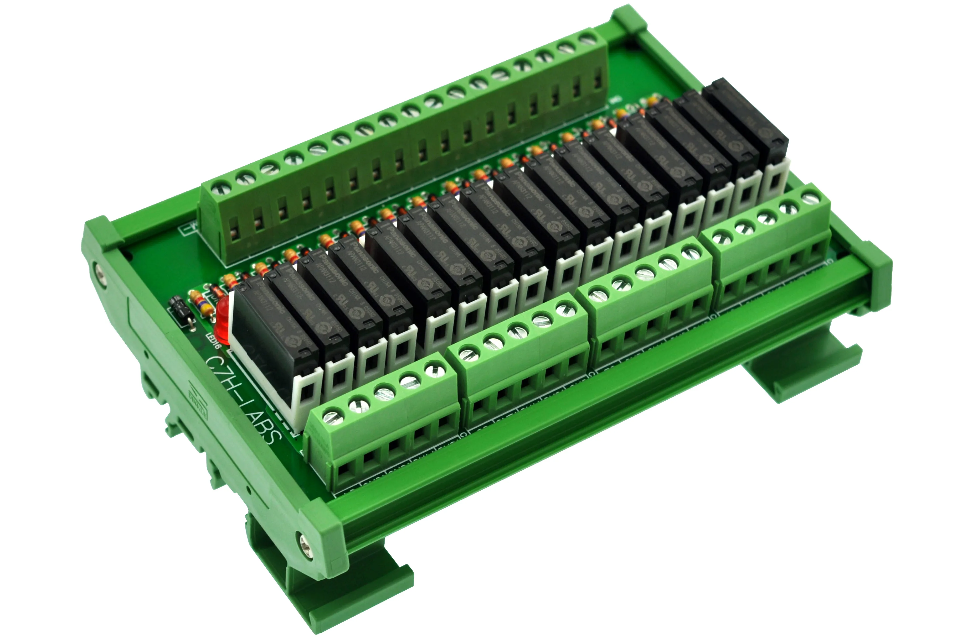 Тонкий DIN рейку DC12V источника/PNP 16 SPST-NO 5A Мощность Модуль реле, PA1a-12V