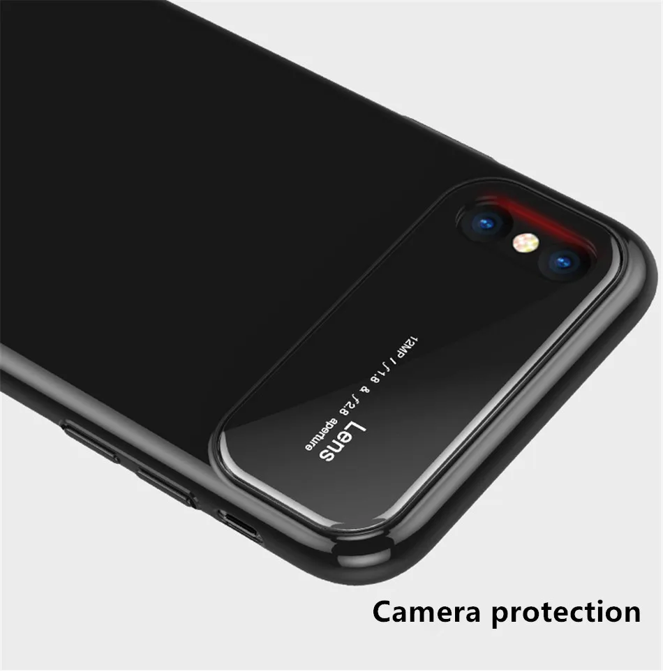 Luxury Case For iphone X 7 8 Plus 10 Tempered Glass Hard PC Hybrid Armor Cases For iphonex 10 Anti Knock Protective Phone Cover (3)