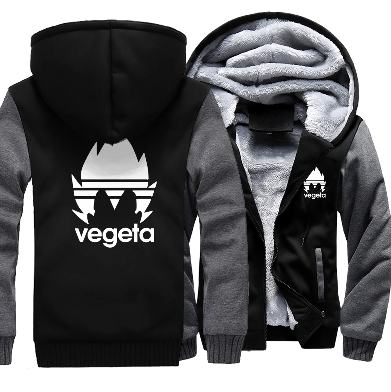 Новое поступление Модная Толстовка для мужчин Толстая куртка на молнии VEGETA японского аниме Dragon Ball Z мужские толстовки Harajuku худи