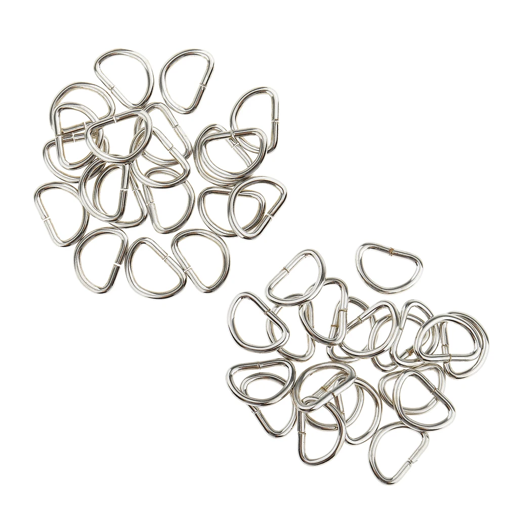 200pcs Webbing Strapping Metal Leather Hand Bag Purse Strap Belt Webbing   D Ring Buckle Repair, 10mm/12mm