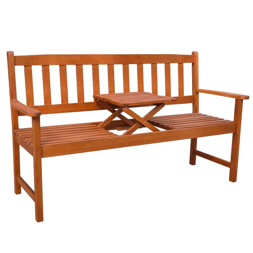 vidaXL Garden Bench with Pop up Table Acacia Woodbench gardenbench