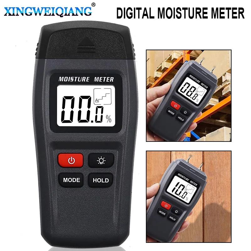 MT15 Two Pins Digital Wood Moisture Meter 0 99.9 Wood Humidity Tester