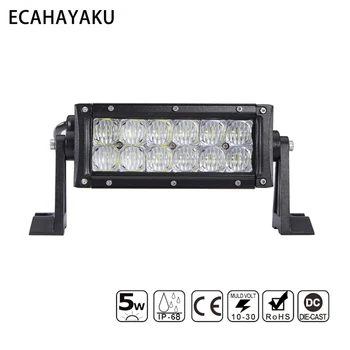 

ECAHAYAKU 7INCH DUAL LED LIGHT BAR 5D 5W CHIP 60W SPOT FLOOD FOR OFFROAD 4WD TRUCKS BOAT UTE PICKUP ATV 12V 24V DC CAR ACCESSORY