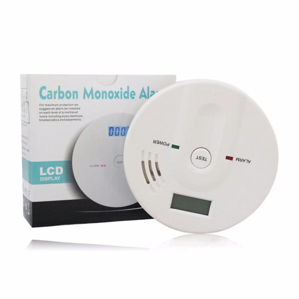 

CO Gas Sensor 85dB Warning High Sensitive LCD Display 808 Carbon Monoxide Poisoning Alarm Detector For Home Security