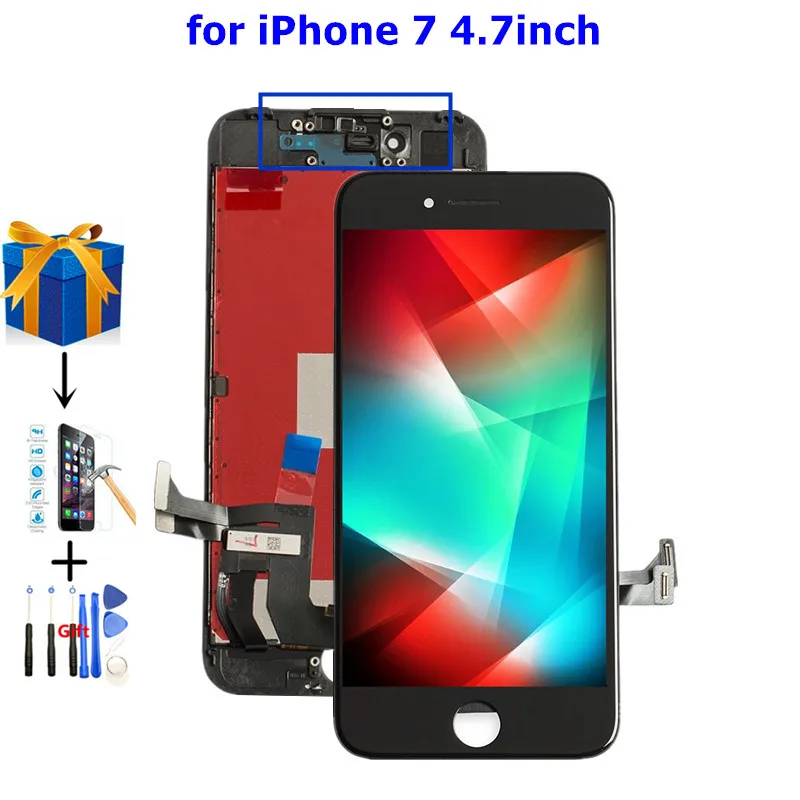 ЖК экран для iPhone 6 6S 7 8 дисплей + сенсорный дигитайзер в сборе 3D с рамкой черный