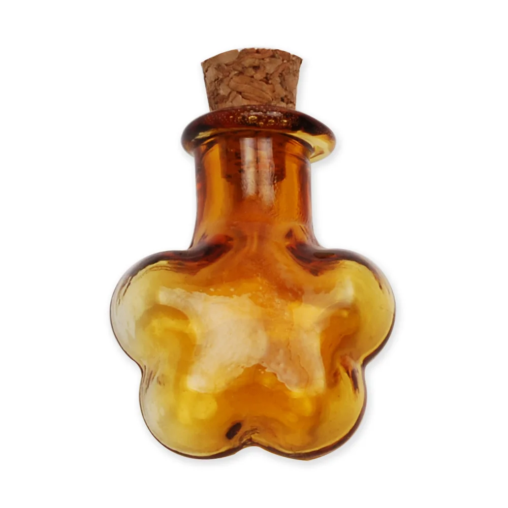 Cute Mini Glass Wish Bottles with Small Corks Stopper Vials, Colored