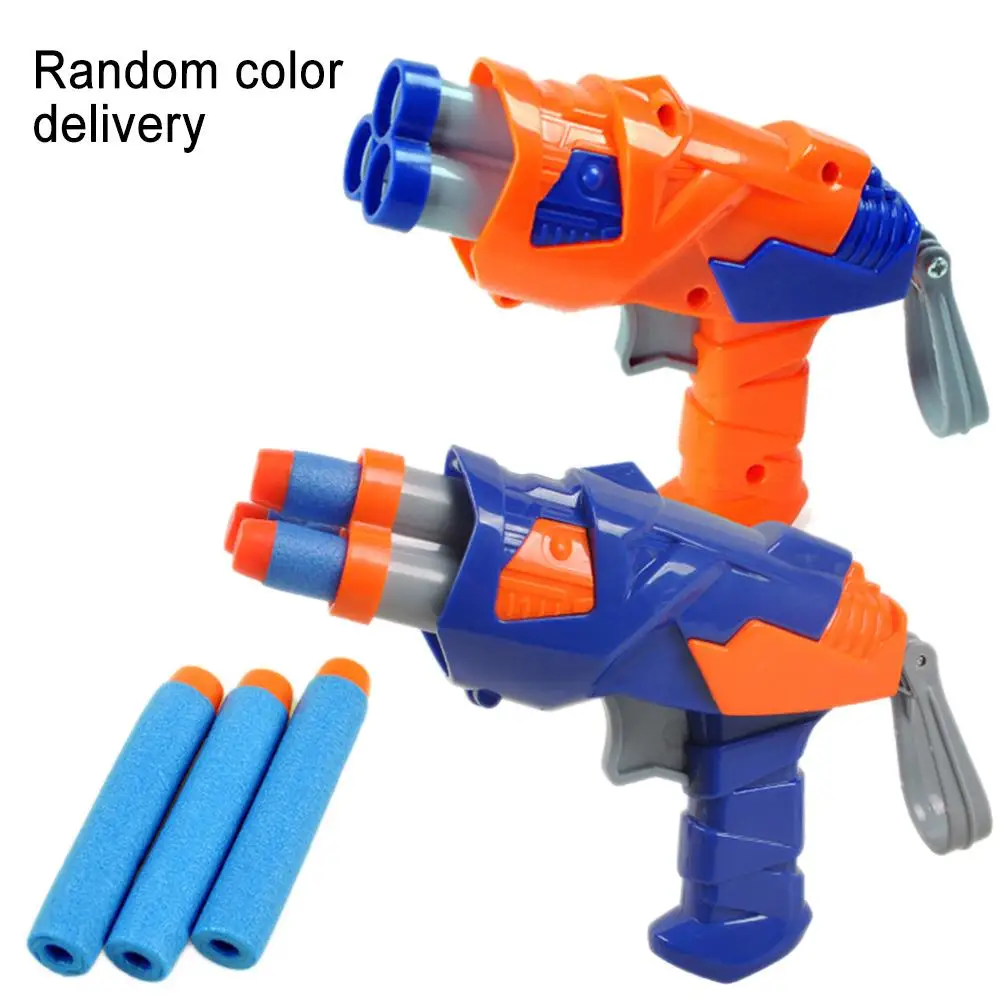 Children's Orange Blue Soft Bullet Pistol Toy Children's Outdoor Fun Toy Soft Bullet Shooting Plastic Toy Gun Boy Random Color