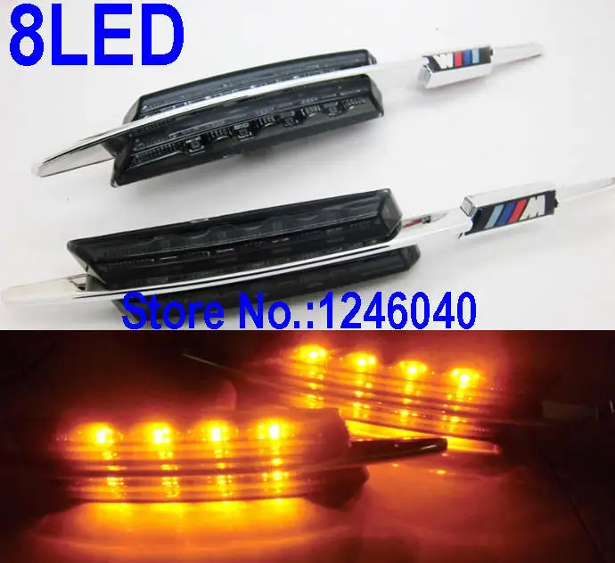 2PCS LED Side Marker turn signal lamp Light for BMW E46 Sedan 4D 5D LCI Facelift 2002 2005