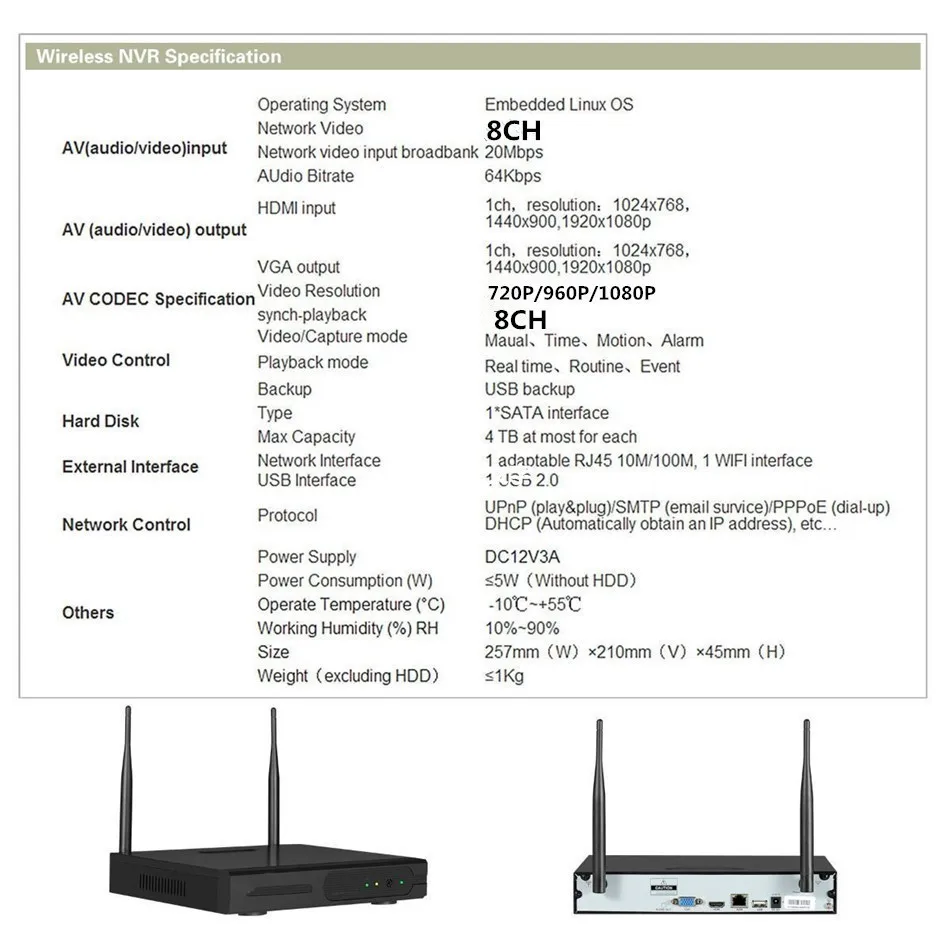 8CH CCTV система 960P NVR 8 шт. 1 3 Мп ИК наружная P2P Беспроводная Wifi IP камера безопасности