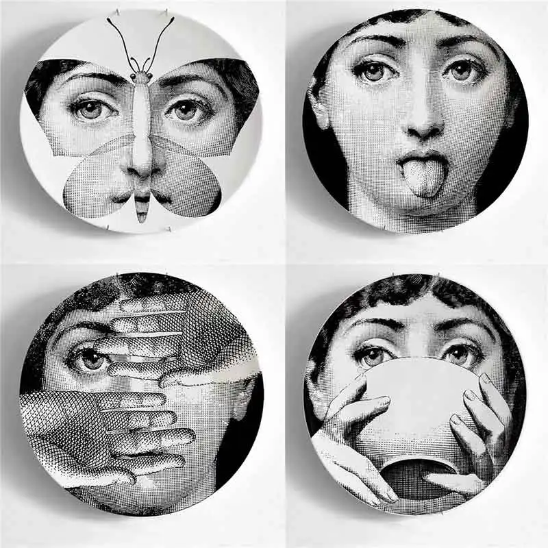 8/10 дюймов мода Милан посуда Живопись Дизайн ногтей Fornasetti тарелки тарелка Настенный декор аксессуары для дома