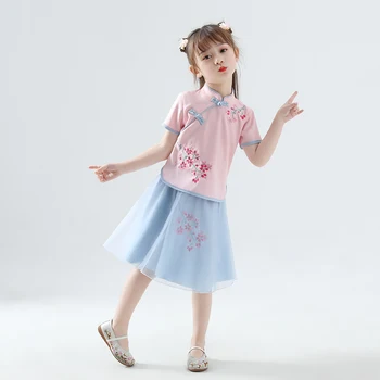 

Girl Hanfu Costume Chinese Ancient And Traditional Clothes Chinese Style Hanfu Dress Little Girl Chinese Folk Dance wear DQL475