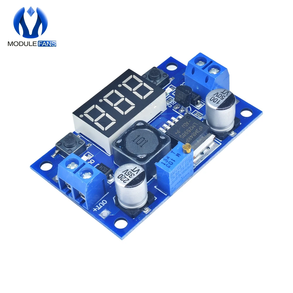 

LM2596 LED Digital Voltmeter Display Buck Step Down Power Converter Module Adjustable Board DC-DC 2A Short Circuit Protection