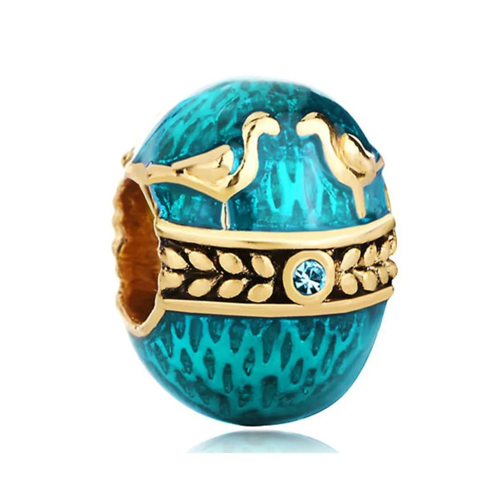 272 Or Aigue Marine Bleu Couple Oiseaux Amour Fabergé Oeuf Perle Charme Dans Perles De Bijoux Et Accessoires Sur Aliexpresscom Alibaba Group