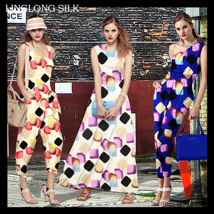 PRINTED SILK STRETCH SATIN 118cm width 19momme/Pure Mulberry Silk Tissus For Wedding Dresses Sewing Square Sugar sewing fabric | Дом и сад