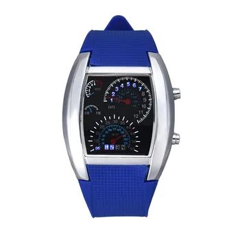 

Casual Wrist watches Fashion Aviation Turbo Dial Flash LED Watch Gift Mens Lady Sports Car Meter reloj mujer relogio feminino