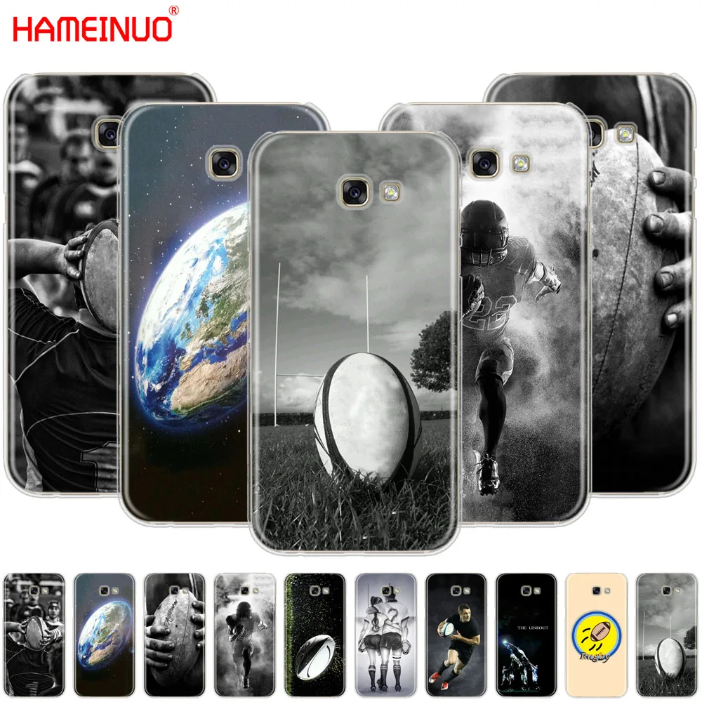 HAMEINUO الرجبي الكرة الرياضة الهاتف الخليوي حالة غطاء لسامسونج غالاكسي A3 A310 A5 A510 A7 A8 A9 2016 2017 2018