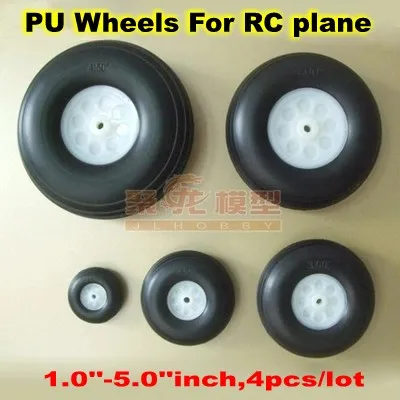 

4pcs/lot PU Wheels 1.0''~5.0''inch Upgraded PU Wheels for RC Airplane Model RC Aircrat Wheels Free Shipping