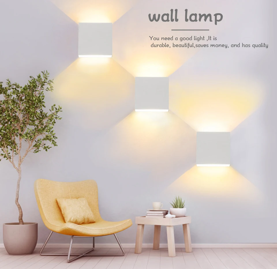 EeeToo Bedroom Wall Night Light Lamp 7W COB Chip LED Night Light Children Indoor Lighting AC 90-265V White Night Lamp for Home (1)