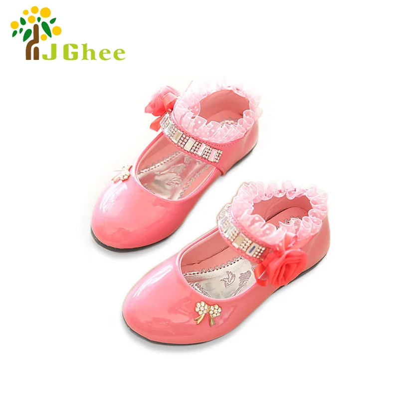 J-Ghee-2017-Spring-Autumn-New-Fashion-Girls-Shoes-Patent-PU-Leather-Rhinestone-Beading-Floral-Lace