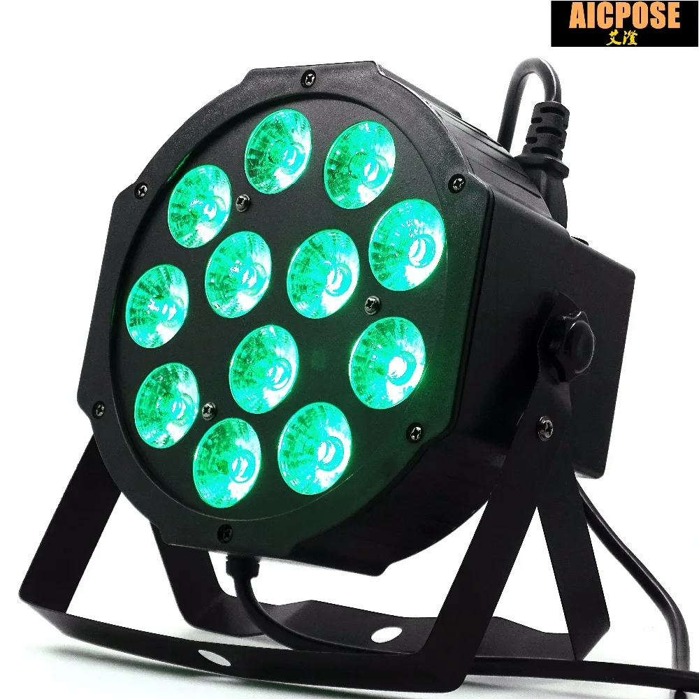 Kaufen 4 teile lose 12w led lampe perlen 12x12W led Par lichter RGBW 4in1 flache par led dmx512 disco lichter professionelle bühne dj ausrüstung