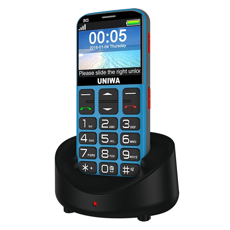 UNIWA V808G 2.31 Inch Mobile Phone 3G WCAMA Cellphone for Senior Old Man SOS 1400mAh Russian Keyboard 2G Cell Phone For Elderly