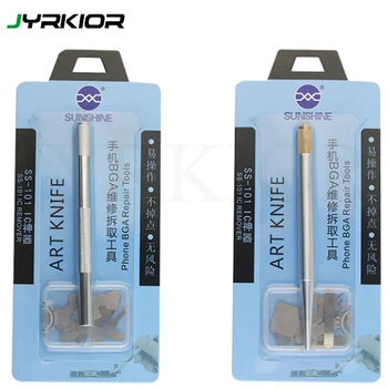 

Jyrkior 10-in-1 Silver IC Chip Repair Thin Blade Tool CPU Remover Burin for iPhone Processor