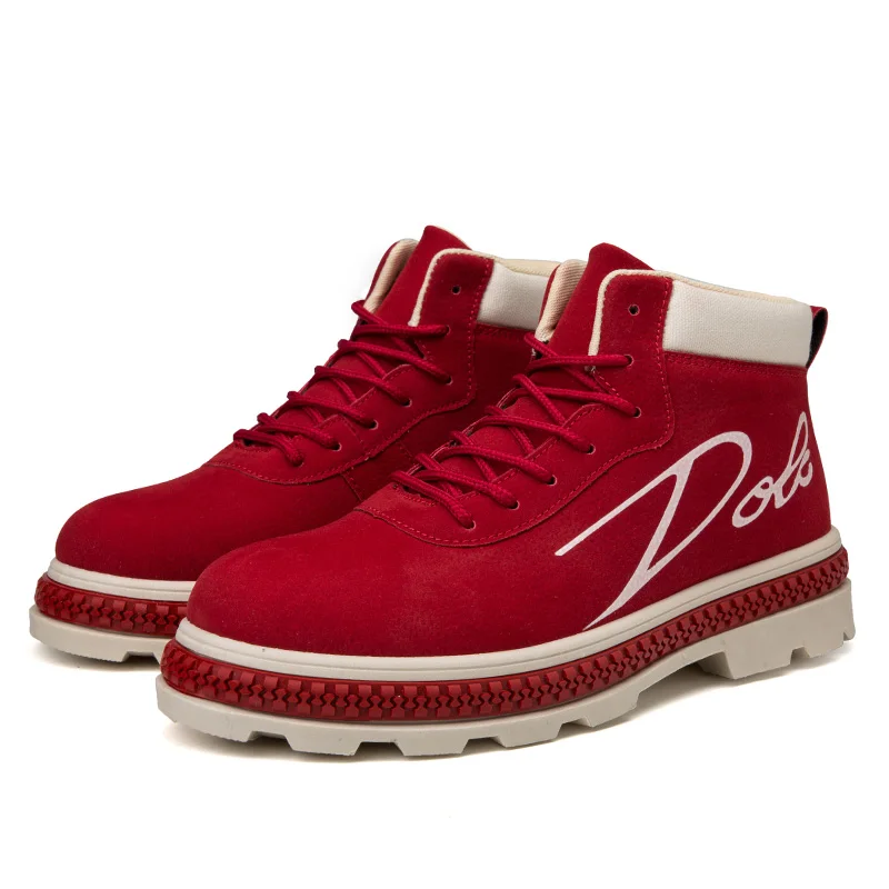 YWEEN Newest Men's Boots Lace-Up Casual Ankle Boots Man Fashion Leather Mid-Carf Shoes