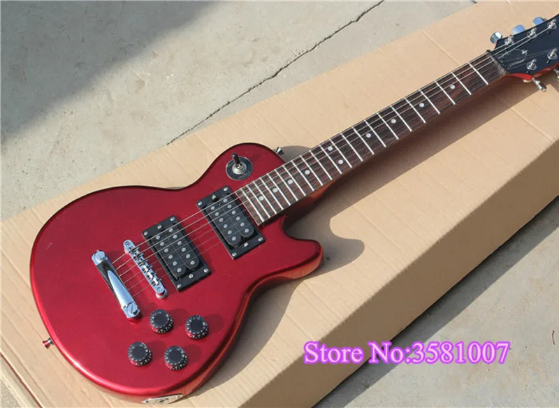 

6-String Electric Guitar for Child,Portable Style,Claret-red Color,2 Open Pickups,22 Frets and can be Customized