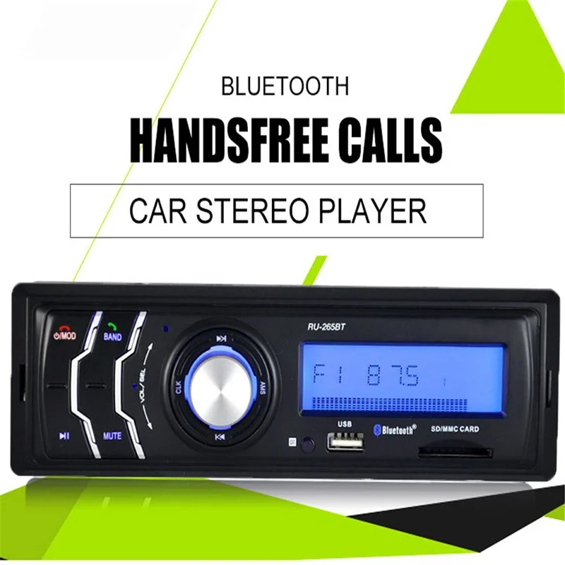 Multifunction Autoradio 1 Din 4 Channel Car FM Radio Audio Stereo In Dash MP3 Player Hands-free Bluetooth Aux Input Receiver USB