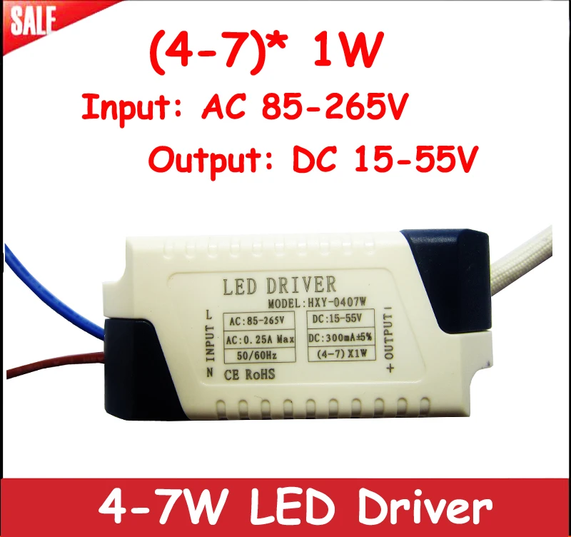 

1pcs High Power (4-7)* 1W DC 15-55V Power Supply LED Driver Adapter Transformers Switch For LED Strip LED Light Bulb