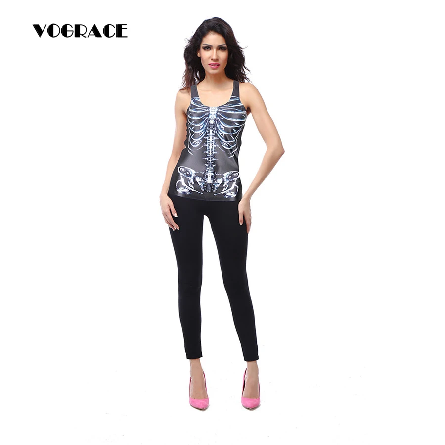 

VOGRACE 3d Print Christmas T-Shirts Vest Water Pipe Skeleton Rock Band Tanks Tee Cool T Shirt Personality T Shirt For Brand Tops