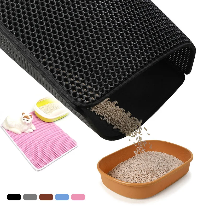 

Cat Litter Mat Layer Foldable Waterproof EVA Double-Layer Cats Mat Portable Bottom Non-slip Litter Cat Bed Pet supplies