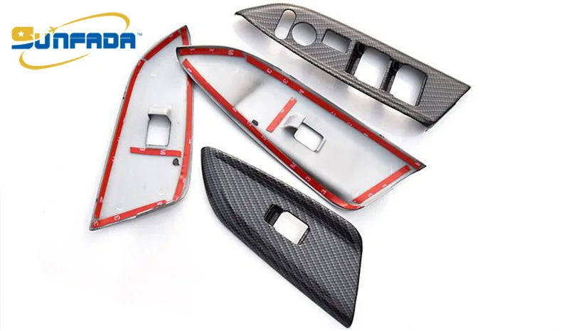 SUNFADACarbon волокна интерьера подлокотник украшения автомобиля чехлы модификации Автозапчасти для HONDA Fit/Jazz GK5- стайлинга автомобилей