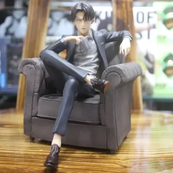 

16CM Japanese anime figure Attack on titan Rivaille Ackerman sitting ver action figure collectible model toys for boys