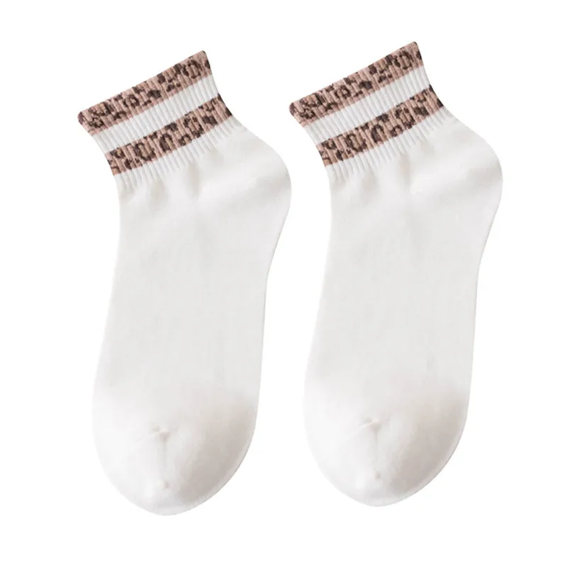 New Cycling Socks Women Spring Ladies Leopard Print Socks Fashion Women Anklets Sox Bobby socks Outdoor sports Running socks #2d (5)