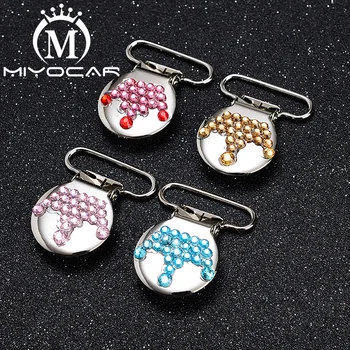 

MIYOCAR 10pcs/lot bling crown round gold sliver pacifier clip dummy clip pacifier holder handmade SP026
