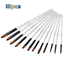 12 шт. нейлоновая деревянная кисть для волос набор ручек различной формы для обучения Diy масляная Акриловая картина художественные кисти принадлежности