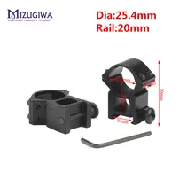 MIZUGIWA 25,4 мм/" кольцо 20 мм Weaver Rail видеть через высокой сверхмощный(HD) Прицела Кольца прицел пистолетный страйкбол Hunting caza
